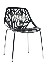 GH103/DC453 Стул пластиковый, ЧЕРНЫЙ, каркас металл хром