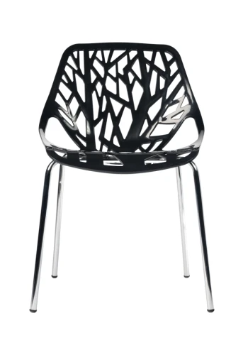 GH103/DC453 Стул пластиковый, ЧЕРНЫЙ, каркас металл хром