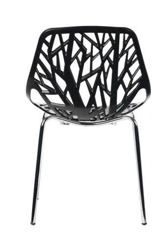 GH103/DC453 Стул пластиковый, ЧЕРНЫЙ, каркас металл хром