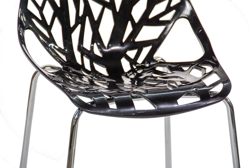 GH103/DC453 Стул пластиковый, ЧЕРНЫЙ, каркас металл хром