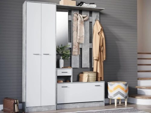 Шкаф «Интер», Ателье светлый/белый