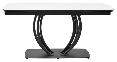 Стол MATERA 160 MARBLES KL-99 Белый мрамор матовый, итальянская керамика/ черный каркас, ®DISAUR