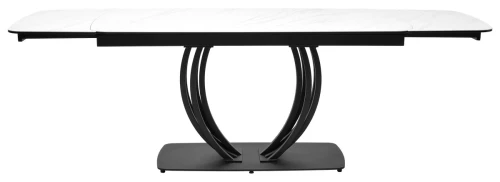 Стол MATERA 160 MARBLES KL-99 Белый мрамор матовый, итальянская керамика/ черный каркас, ®DISAUR