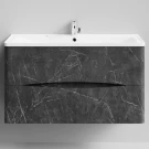 Тумба Адель 100 подвесной, Мрамор Графит софт тач ПВХ 4044-3 Vodok с раковиной в комплекте Тумба Адель 100 подвесной, Мрамор Графит софт тач ПВХ 4044-3 Vodok с раковиной в комплекте