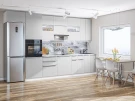 Модульная прямая кухня Фьюжн-01 Silky Light Grey Модульная прямая кухня Фьюжн-01 Silky Light Grey