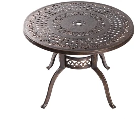 Стол из литого алюминия Вулкан D100 бронза 