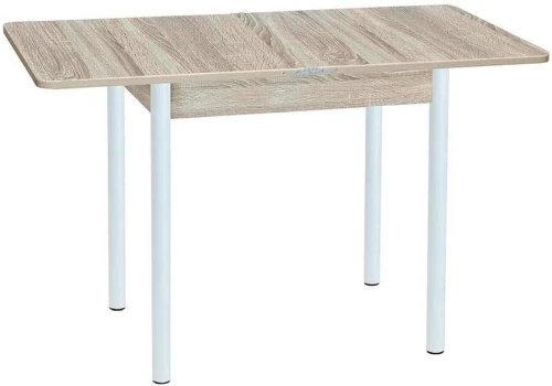 Эко 80х60 стол обеденный раскладной / Дуб сонома/белый
