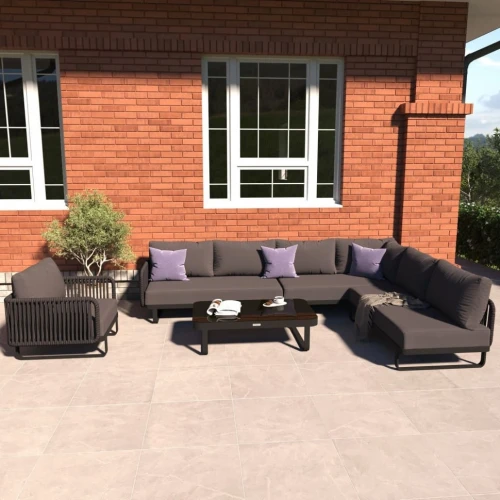 Лаунж зона BELLISA модульная антрацит - каркас карбон