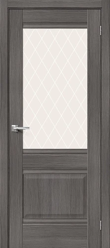 Межкомнатная дверь экошпон Прима-3 Grey Veralinga White Сrystal