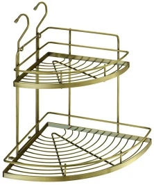 Полка угловая 2-х ярусная малая Античная бронза