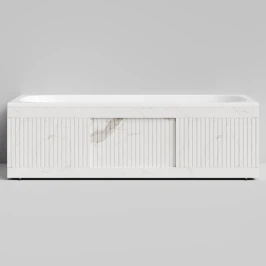 Экран-купе Тач 1800, 3 раздвижные двери, Мрамор Белый натур милк ПВХ 2537