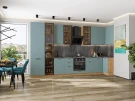 Кухонный гарнитур Флэт-05 Grey-green In 2S-Дуб Вотан