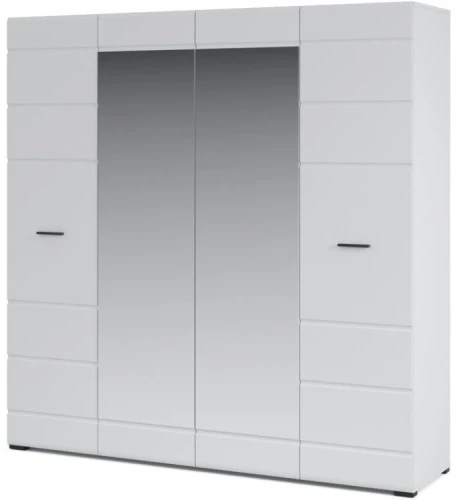 Шкаф «Йорк» 4дв, Белый/белый глянец