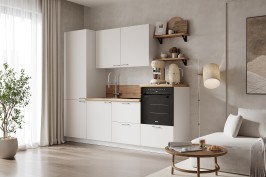 Готовая кухня КГ 2400 ПВХ, Белый софт матовый Арника РМ в.7