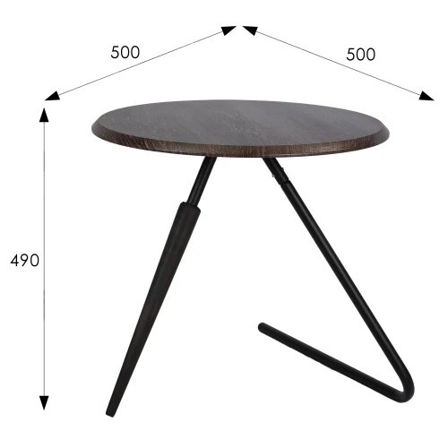 Стол журнальный Дуэт 7Н дуб шоле корич./черный/эбеновое дерево