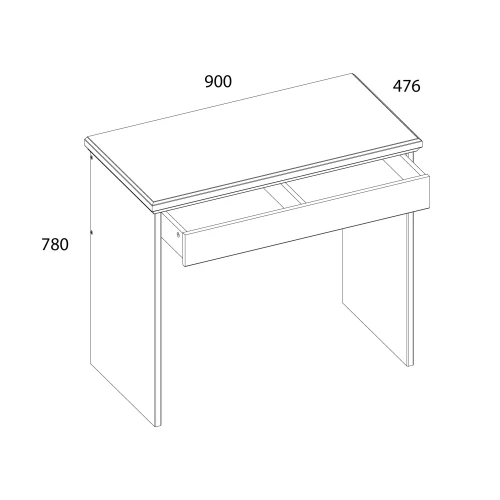 VALENCIA, Стол туалетный 1S. Цвет СЕРЫЙ