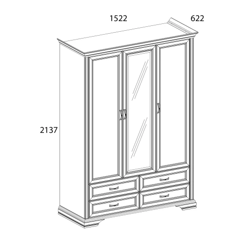Шкаф 3D4S Z, MONAKO, цвет Сосна винтаж