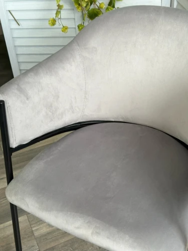 Стул ДИЛЛ, цвет H-09 Светло-серый, велюр / черный каркас М-City