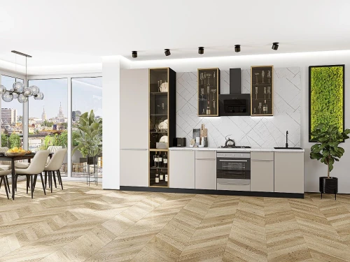 Кухонный гарнитур Фьюжн-08 Cream Silk Graphite