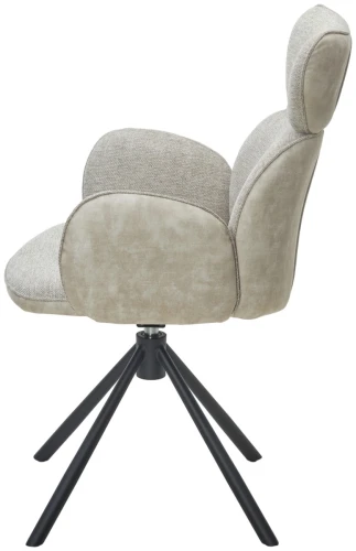Стул VARDY 360 град.поворот. Brego-31 Бежевый, ткань/ 7525-01 Бежевый, велюр/Черный, ®DISAUR