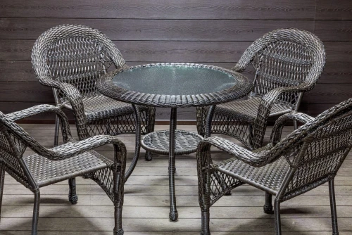 Садовый комплект из искусственного ротанга Мэдисон НЬЮ (Medison NEW) стол круглый D90 + 4 кресла без подушек