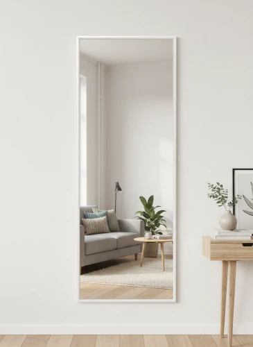 Зеркало настенное в раме Сельетта-5, белый 150 см х 50 см