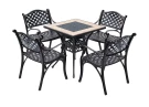 Обеденный комплект стол с барбекю БАРБЕКЮ-3 «BBQ-3» 70х70 арт.6348 + 4 кресла Лион