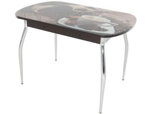 Обеденная группа (Стол Ривьера СВ фотопечать Кофе 22 и 4 стула Асти), коричневый