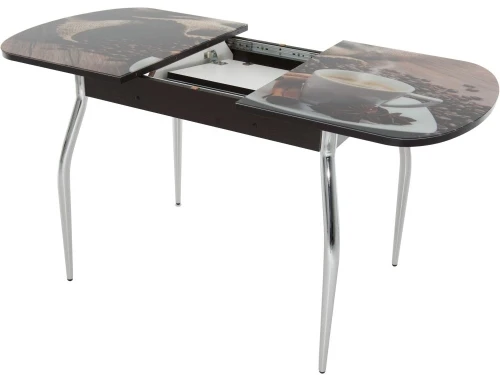 Обеденная группа (Стол Ривьера СВ фотопечать Кофе 22 и 4 стула Асти), коричневый