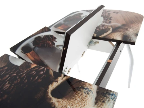 Обеденная группа (Стол Ривьера СВ фотопечать Кофе 22 и 4 стула Асти), коричневый