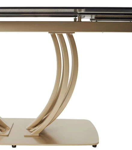 Стол MATERA 160 KL-188 Контрастный мрамор матовый, итал. керамика/ каркас цвета шампань, ®DISAUR