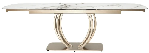 Стол MATERA 160 KL-188 Контрастный мрамор матовый, итал. керамика/ каркас цвета шампань, ®DISAUR