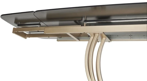 Стол MATERA 160 KL-188 Контрастный мрамор матовый, итал. керамика/ каркас цвета шампань, ®DISAUR