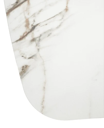 Стол MATERA 160 KL-188 Контрастный мрамор матовый, итал. керамика/ каркас цвета шампань, ®DISAUR