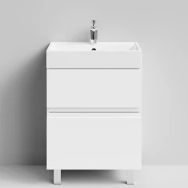 Тумба Аббат 60 напольный, белый Vodok с раковиной в комплекте