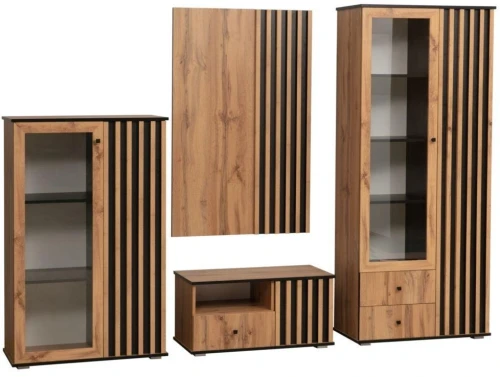 Тумба под ТВ Либерти 51.07 (опора h20) Дуб вотан/Черный