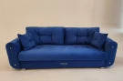 Диван еврокнижка  Вега, велюр синий, 160
