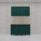 МК Аленушка 1,4м с ящ. Лотос Изумруд,скоба антрацит,сонома