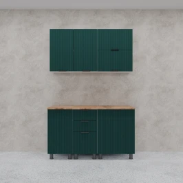 МК Аленушка 1,4м с ящ. Лотос Изумруд,скоба антрацит,сонома