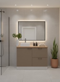 ВГ 1200 Крем/Белый гладкий Арника РМ (со столешницей) в.1