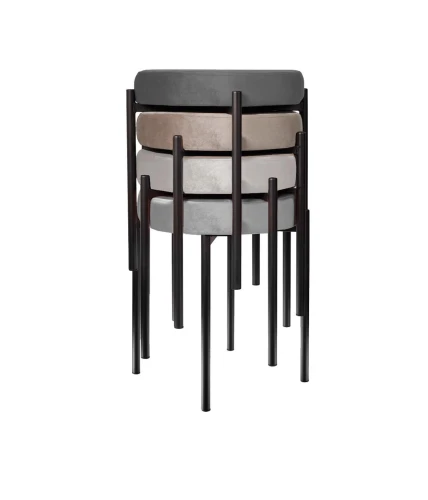 Комплект 2 шт. Табурет DikLine, M13 светло-серый, ножки белые