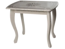 Стол М58 «Альба» мини стекло ДП1-02-06, Инкрустация-2, патина 25