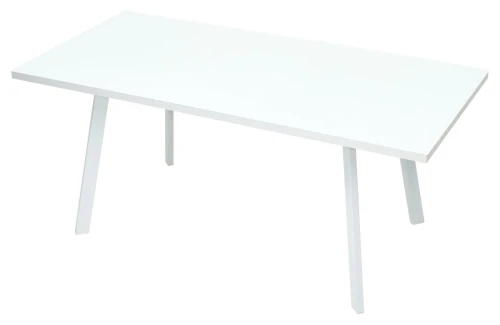 Стол ФИН 140 Белый, стекло/ Белый каркас М-City
