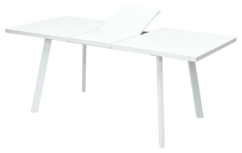 Стол ФИН 140 Белый, стекло/ Белый каркас М-City