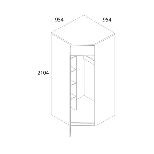 DOORSET, Шкаф угловой 1DG. Цвет ДУБ НАВАРРА