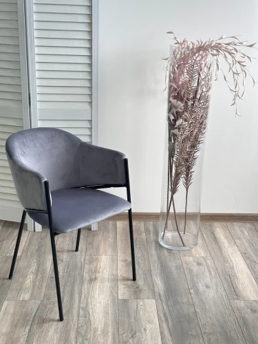 Стул ДИЛЛ, цвет H-14 Серый, велюр / черный каркас М-City