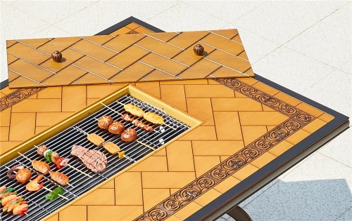 Обеденный комплект из литого алюминия стол Барбекю-1 (151,5х94х73см) арт.6139 + 6 кресел ФИНЛЯНДИЯ «FINLAND» арт.74274