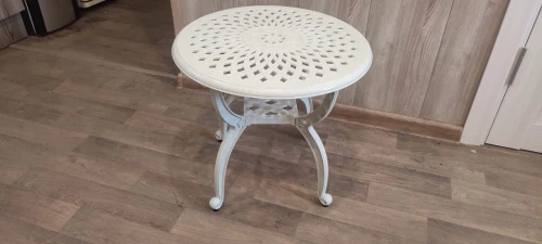 Стол круглый из литого алюминия Белград «Belgrade» белый 6366-2