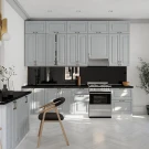 Кухня трехуровневая Ницца 3000 Дуб серый МДФ ПВХ прямая