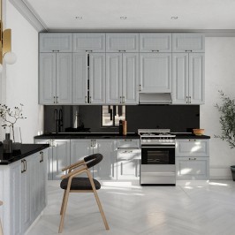 Кухня трехуровневая Ницца 3000 Дуб серый МДФ ПВХ прямая Кухня трехуровневая Ницца 3000 Дуб серый МДФ ПВХ прямая